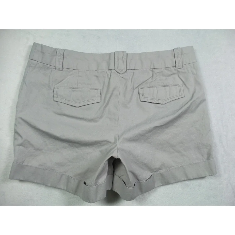 J Crew Shorts Womens Size 10 Gray Chino City Fit Cuffed Mid Rise Stretch